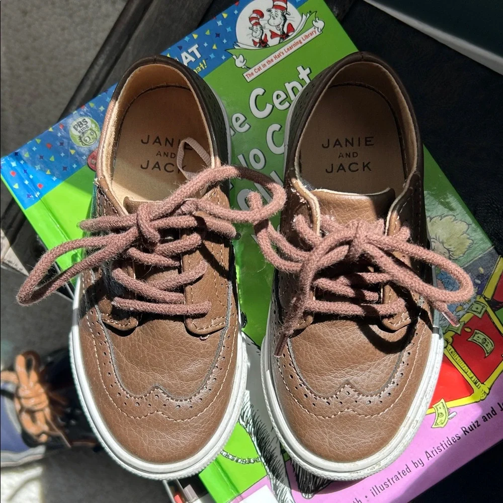 Janie and Jack Brown Kids Dress Shoes